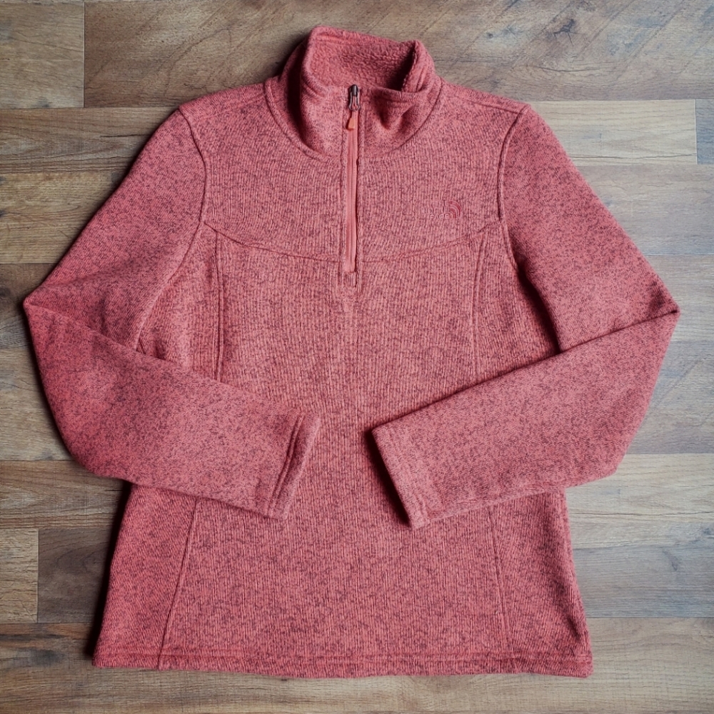 The North Face Pink Wool / Fleece 1/4 Zip Pullover